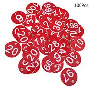 100Pcs ID Number Tags 10-100 Engraved Signs Small Round Labels for Clothing Live Warehouse Number