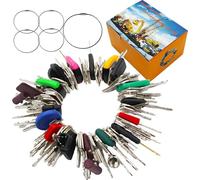 100PCS Ignition Switch Starter Key Set - 5 Key Rings, Plant Machinery Key Set for CAT JCB Kubota Agricultural, Excavator, Digger, Dumper, Roller, Forklift, Backhoe Tractor Etc