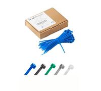 100pcs in Tidy Box, 100x2.5mm Small Cable Ties Blue, Premium Industrial Multi-Purpose Plastic Small Zip Tie Wraps, Indoor and Outdoor Use, Cable Management, Wires, Office, Garden, Garage, Workshop
