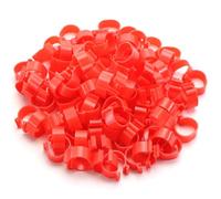 100PCS Inner Diameter 16/18/20/25mm 7 Colors Plastic Open Type Buckle Chicken Duck Goose Foot Ring Poultry Farming Equipment(Red 100PCS,18mm)