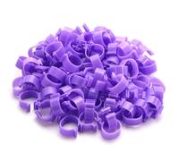 100PCS Inner Diameter 16/18/20/25mm 7 Colors Plastic Open Type Buckle Chicken Duck Goose Foot Ring Poultry Farming Equipment(Purple 100PCS,20mm)