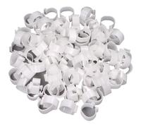 100PCS Inner Diameter 16/18/20/25mm 7 Colors Plastic Open Type Buckle Chicken Duck Goose Foot Ring Poultry Farming Equipment(White 100PCS,16mm)