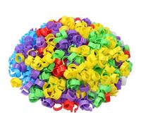 100PCS Inner Diameter 16/18/20/25mm 7 Colors Plastic Open Type Buckle Chicken Duck Goose Foot Ring Poultry Farming Equipment(Mixed 100PCS,18mm)