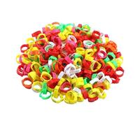 100Pcs Inner Diameter 20-25mm Chicken Foot Ring Identification Leg Ring Clamp Suitable for Poultry Chickens, Ducks, Geese and Parrots,Mixed,Adjustable Size (20-25mm)