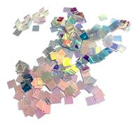 100pcs Iridescent Mosaic Tiles, 1.18" Square Acrylic Mosaic Pieces for Art Crafts, Mini Holographic Tiles, Double-Sided Rainbow Art Acrylics Sheet for DIY Craft, Arts Decor, Light & Shadow Artwork