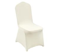 (100PCS, ivory tint) VEVOR White Stretch Spandex Folding Chair Covers for Wedding Party Dining