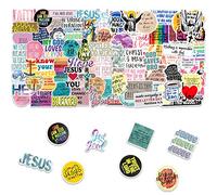 100PCS Jesus Stickers, Jesus Christian Stickers, Vinyl Waterproof Stickers, Can Be Pasted on Laptops, Suitcases, Skateboards, Refrigerators, Water Bottles