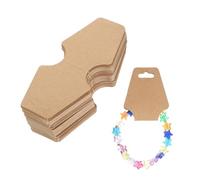 100Pcs Jewellery Display Cards, 4.7 x 2 Inch Bracelet Holder Tags Kraft Paper Jewelry Hanging Packaging Cards for Selling Earrings Bracelets Keychain Hair Band and Scrunchies