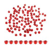 100pcs Jingle Bells for Crafting, 0.39in Christmas Bells DIY Small Bells for Crafts Decorative Metal Bells for Holiday Festival Home Party Gift Boxes Decorations (red)