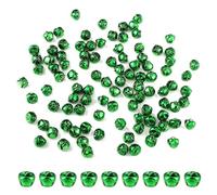 100pcs Jingle Bells for Crafting, 0.39in Christmas Bells DIY Small Bells for Crafts Decorative Metal Bells for Holiday Festival Home Party Gift Boxes Decorations (Green)