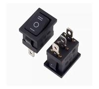 100PCS KCD1-101 Switch ON-OFF KCD1 15 * 21mm 2Pin3/4Pin Ship Type Switch 6A 250V 10A 125V 15X21 Rocker Switch Power Switch 21X15MM IDGTTLDF(3Pin ON-OFF-ON Black)