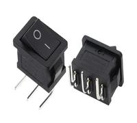 100PCS KCD1-101 Switch ON-OFF KCD1 15 * 21mm 2Pin3/4Pin Ship Type Switch 6A 250V 10A 125V 15X21 Rocker Switch Power Switch 21X15MM IDGTTLDF(3Pin ON-OFF L-type)