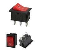 100pcs KCD1 Boat Rocker Switch 4Pin 2Pin 3Pin 21 * 15mm ON-OFF Black 6A/250V 10A/125V AC With Red Green Light Switch IDGTTLDF(Red 3Pin,2000 PCS)