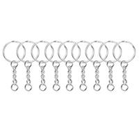 100pcs Key Chain Rings and 100PCS Open Jump Rings Metal Splits Key Ring Hoops (25mm) for DIY Crafts, Jewelry Making, Keyring Making