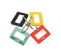 100pcs Key Number Plate Pendants Mini ID Label Name Tag Plastic Classification Card Keyrings with Split Ring Mixed Color Random Key Accessories