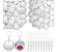 100pcs Key Ring Supplies with 100pcs 58mm Button Badge for Making Keychain Bag Luggage Decoration