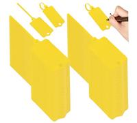 100Pcs Key Tags Reusable Plastic Tags Blank Seal Shipping with Self Looping Tails Waterproof Key Label Writable for Labeling.