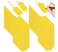 100Pcs Key Tags Reusable Plastic Tags Blank Seal Shipping with Self Looping Tails Waterproof Key Label Writable for Labeling
