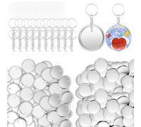 100Pcs Keychain Button Badge Set for Christmas Stocking Fillers 58mm Metal and Craft Keyrings Set Metal