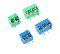 100Pcs KF301 PCB Terminal Blocks 5mm Pitch 300V 15A Screw Connectors Green Blue For Electronic Circuit Board Wiring Projects