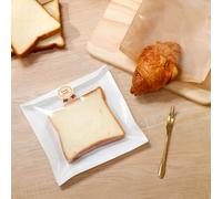 100Pcs Kraft Paper Sandwich Bags，Reusable Food Lunch Bags，Food Pouches with Clear Window and Sealing Sticker，Candy Cookies Snacks Baking Packaging (white, 20 * 19)