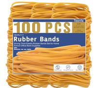 100PCS Large Elastic Bands, Heavy Duty Thick Rubber Bands Large Rubber Elastic Bands, Strong Stationary Stretchable Bands for Home Office School Bank Supplies File Folders Litter Box