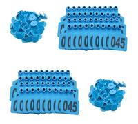 100pcs Large TPU Livestock Ear Tags | Numbered 001-1000 | Durable ID Tags for Cows/Sheep/Goats | Farm Animal Identification(Blue,001-100)