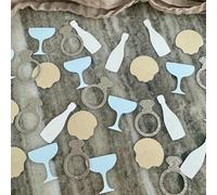 100PCS Last Toast on the Coast Confetti,Bachelorette Party Decorations,Diamond Ring Table Confetti for Ocean Bridal Shower Party,Beach and Coastal Party Decor
