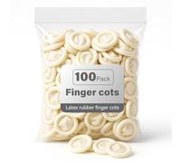 100pcs Latex Finger Cots - Smooth Natural Rubber, Soft & Flexible with Rolled Edge, Waterproof Finger Protection for Wound Care, Hygiene, Food Handling, Inspection & Home Use
