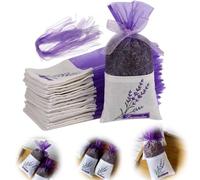 100Pcs Lavender Bags Sachet Empty Bags Purple Drawstring Gauze Cotton for Lavender, Spice and Herbs, for Drawers Fragrance Purple Sachet (100)