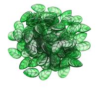 100Pcs Leaf Beads 0.39x0.71 Inch DIY Decorative Small Green Glass Leaf Beads for Jewelry Wind Chimes Craft Making for Jewelry Making Green Glass for