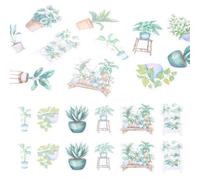 100Pcs Leaf Scrapbooking Stickers, Plant Floral Stickers Transparent Waterproof PET Sticker Pack for DIY Crafts Diary Scrapbook Junk Journal Planner Laptop Decoration