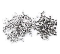 100pcs Leather Rivets Double Cap Rivet, 6mm x 8mm Double Cap Rivet Tubular Metal Leather Craft Repairs Studs Decoration.(Silver)
