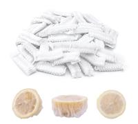 100pcs Lemon Stretch Wraps, Reusable Lemon Fresh Squeezer Bags Lemon Juice Net for Seed Free Squeezing, Lemon Mesh Covers for Lemon Halves or Wedges (White)