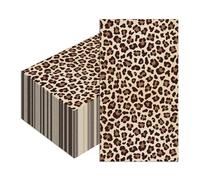 100Pcs Leopard Print Guest Napkins Disposable Cheetah Print Decorative Hand Towel Safari Paper Napkin for Kitchen Cocktail Wedding Birthday Bathroom Animal Leopard Theme Party Supplies