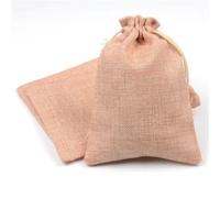 100pcs Linen Bag Drawstring Natural Burlap Bag Gift Bag Jewelry Packaging Wedding Candy Christmas Party Cloth Storage Bag Khaki