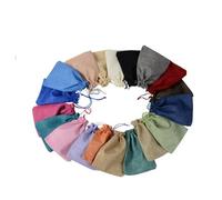 100pcs Linen Bag Drawstring Natural Burlap Bag Gift Bag Jewelry Packaging Wedding Candy Christmas Party Cloth Storage Bag Khaki