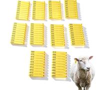 100Pcs Livestock Ear Tags for Sheep Goat Cattle 001 to 100 Number Plastic Sheep Ear Tags for Cattle Cow Pig Dog Deer Horse Goats Farm Animal Identification