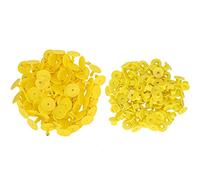 100pcs Livestock Ear Tags Yellow Universal Sheep Ear Tags Farm Animals Identification Blank Card for Goat Lamb Cattle Cows(Yellow)