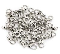100Pcs Lobster Clasps, Silver Plated Lobster Claw Clasps Jewelry Making(12x7mm)