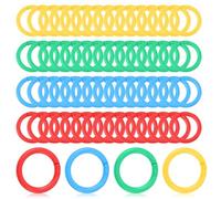 100Pcs Loose Leaf Binder Rings, Colorful Small Plastic Book Ring Clips, Notebook Paper Rings for Index Cards Students Teachers Workers School Office, 4 Colors