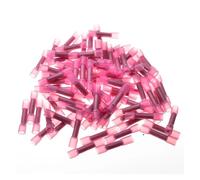 100pcs/lot 0.5-1.5mm Red Heat Shrink Butt Crimp Connector Insulated Heatshrink Electrical Wire Cable Terminal Connector Kit
