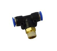 100pcs/lot 10mm Thread 1/8" Joint 3 Way Pneumatic Fitting PB10-01 Push in One Touch Tube Quick Pipe tee Quick Fitting