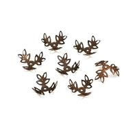 100pcs/lot 16x16mm Metallic KC Gold Three Leaves Spacer Beads End Cap for DIY Jewelry Making Bracelet Findings Supplies-Red Copper