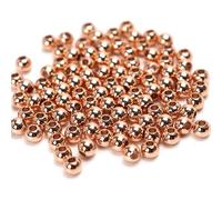100Pcs/lot 5mm Solid Copper Spacer Ball Beads with Smooth Shiny Clear Coat Metal Round in Big Seamed Finding Sizes for Making Jewelry Supplies (0.19inch)