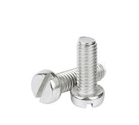 100pcs/lot A2-70 stainless steel GB65 Slotted Cap Head Slot Column Round Cheese Head Screw Bolt M1.6 M2 M2.5 M3 M4 M5 M6 304(14mm x100pcs)