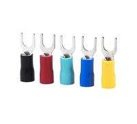 100Pcs/Lot AWG16-14 fork type wire spring terminal SV2-4 1.5-2.5mm² U Y brass insulated spade crimping wire cable connector(Mix 100 pcs)