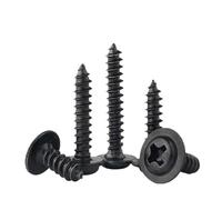 100pcs/lot Black Self-tapping Screw Pan Head PWA Cross Round Head With Washer Cushion M1.4 M1.7 M2 M2.3 M2.6 M3 M3.5 M4(4mm)