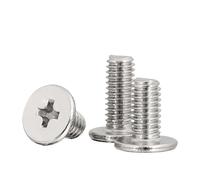 100pcs/lot Cross CM Ultra Thin Super Low Flat Wafer Head Screw Stainless Steel Bolt M1.4 M1.6 M2 M2.5 M3 M4 M5 M6(10mm x100pcs)