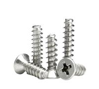 100pcs/ lot Cross Recessed Countersunk Head Self-tapping Screws Nickel Plated Carbon Steel M1 M2 M2.6 M3 M4 Flat Screw(8mm x100pcs)